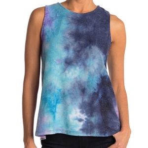 Gibson Tie Dye Sleeveless Racerback Blue Top Plus Size 2X NEW